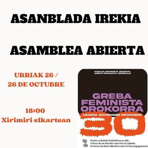 Greba Feminista Orokorra. Asanblada irekia