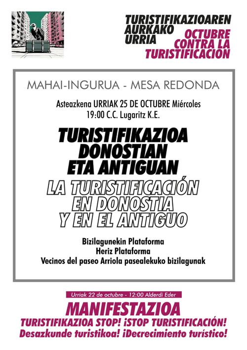 Turistifikazioa Donostin eta Antiguan mahai-ingurua