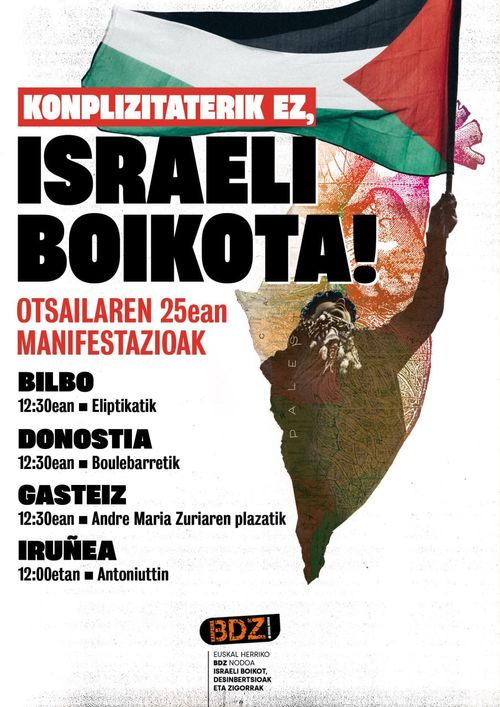 Manifestazioa: Konplizitaterik ez, Israeli Boikota!