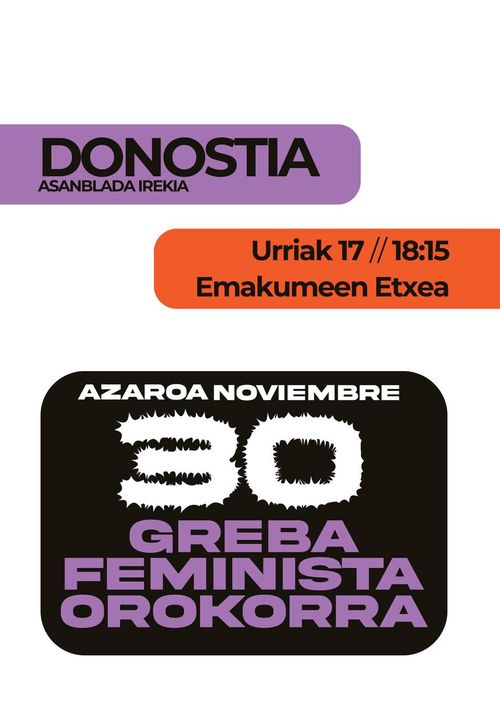 Asanblada irekia: Greba feminista orokorra