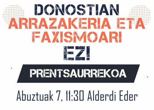 DONOSTIAN ARRAZAKERIA ETA FAXISMOARI EZ