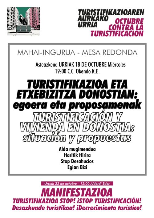 Turistifikazioa eta etxebizitza Donostin: egoera eta proposamenak